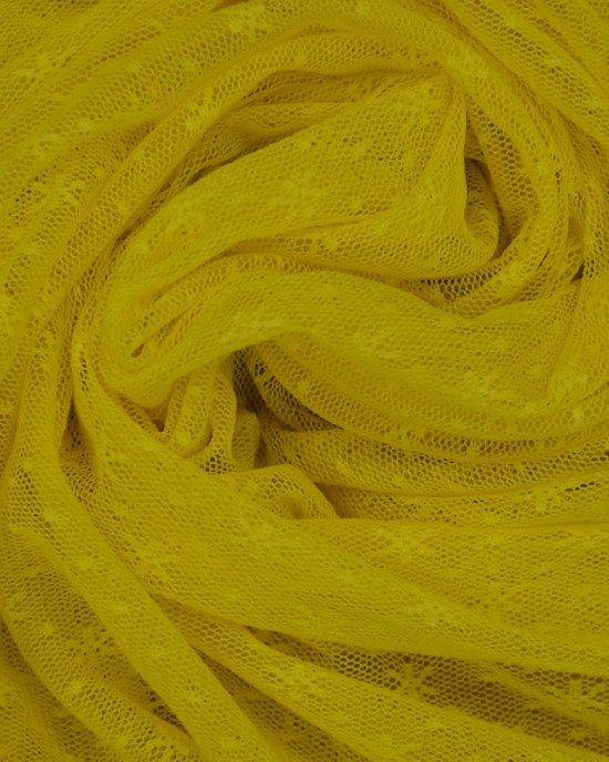 Жёлтая сетка трикотажная с узором (арт.15927)