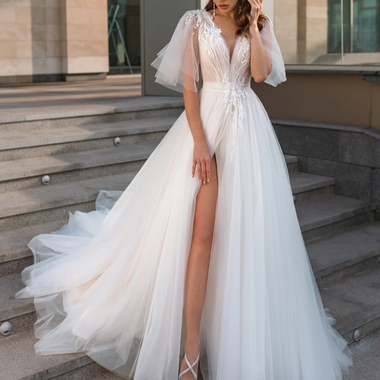 шифонофое свадебное платье